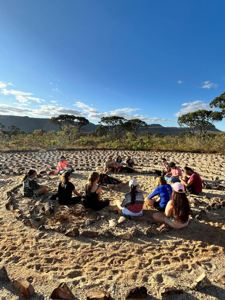 Pequi maduro pendurado em galho de árvore na Chapada